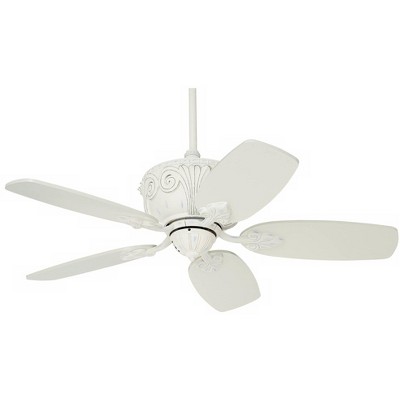 44" Casa Vieja Shabby Chic Indoor Ceiling Fan Antique Rubbed White for Living Room Kitchen Bedroom Family Dining