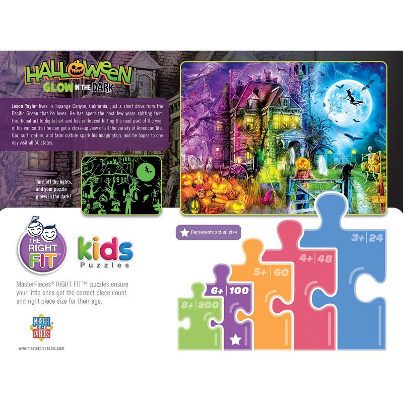 MasterPieces 100 Piece Glow in the Dark Jigsaw Puzzle - Spooky Nights, 4 of 7