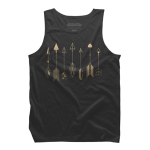 Men's Design By Humans Be Brave Little Arrow (gold) By staceyroman Tank Top - 1 of 3