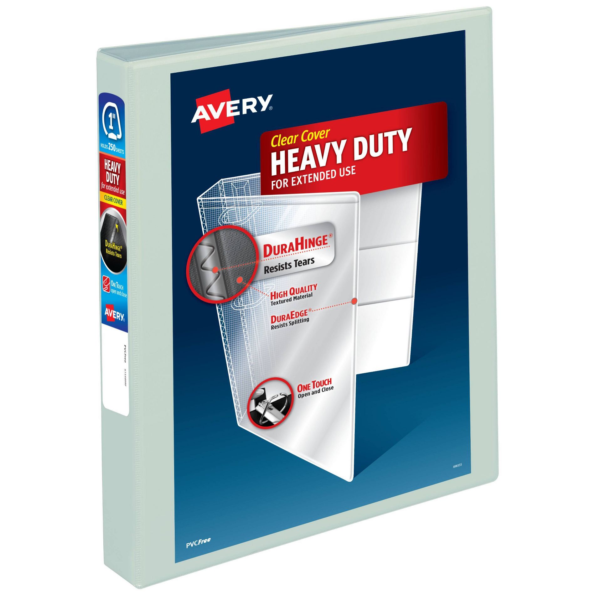 Avery 1" Heavy Duty View Ring Binder Soft Green