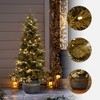 LuxenHome 4.5Ft Pre-Lit Gold Branches Artificial Christmas Tree with Antique Bronze Resin Pot - 3 of 4