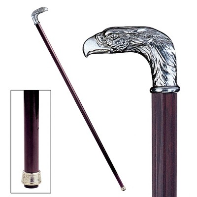 Design Toscano The Padrone Collection: Eagle Pewter Walking Stick