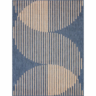 Well Woven Alder Indoor OutdoorFlat Weave Pile Stripes Circles Geometric Area Rug