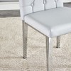 CAVINAS Velvet Armless Chairs, Dining Chairs with Metal Legs, Grid and Buckle Design for Kitchen, Conference Room, Living Room - 3 of 4
