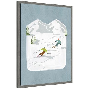 Kate & Laurel All Things Decor Sylvie Framed Canvas Skiers l by Nikita Jariwala - 1 of 4