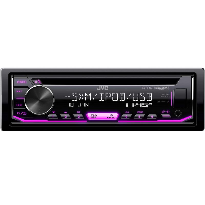 JVC KD-R690S CD Receiver featuring Front USB / AUX Input / Pandora / Sirius XM Ready / Variable Illumination with 2 Pairs S-S65 Type S 6.5" Coax, 4 of 10