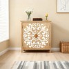 Gulches Rustic Wooden Accent Cabinet - Brown Floral Carved 2-Door Storage for Living Room/Entryway/Dining Room - 4 of 4