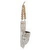 Rustic Antique White Metal Hanging Wall Storage Pocket - Foreside Home & Garden - 3 of 4