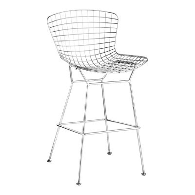 Set of 2 28.03" Mid-Century Modern Barstool Chrome - ZM Home