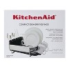 KitchenAid Compact Dishrack: Freestanding Drying Rack with Drain Board & Caddy, Black/Silver, Countertop Use - image 4 of 4