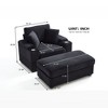 GDFStudio Ulen Modern Corduroy Upholstered Storage Chair with Ottoman and Detachable Cushions - 3 of 4