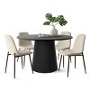 5-Piece Round Dining Table Set, 46'' Black Table with 4 Upholstered Armless Chairs, Modern Kitchen & Set, Space-Saving Furniture-Maison Boucle - 3 of 4