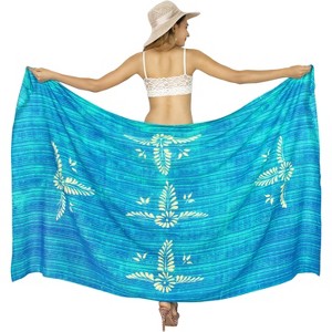 LA LEELA Women's Sarong Bikini Skirt Cover up Swimsuit Summer Wraps Swimwear Beach Wrap Skirts for Women One Size Multicolored, Tie Dye Design - 1 of 4