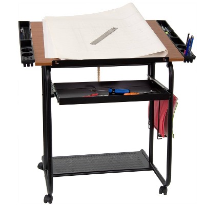 Adjustable Drawing and Drafting Table Black - Flash Furniture