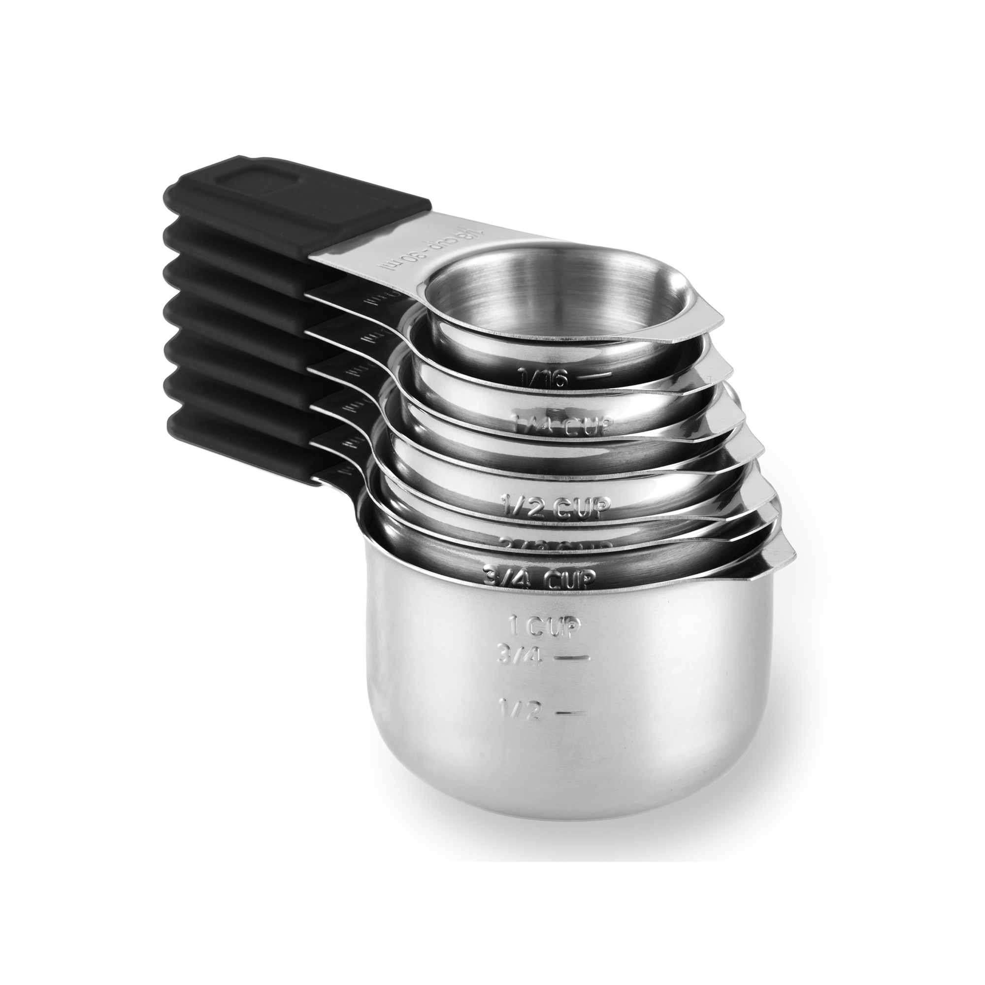 Magnetic Measuring Cups Set, 7Pc Heavy Duty Stainless Steel Nesting Measuring Cup with Easy to Read Engraved Markings for Dry & Liquid Ingredients