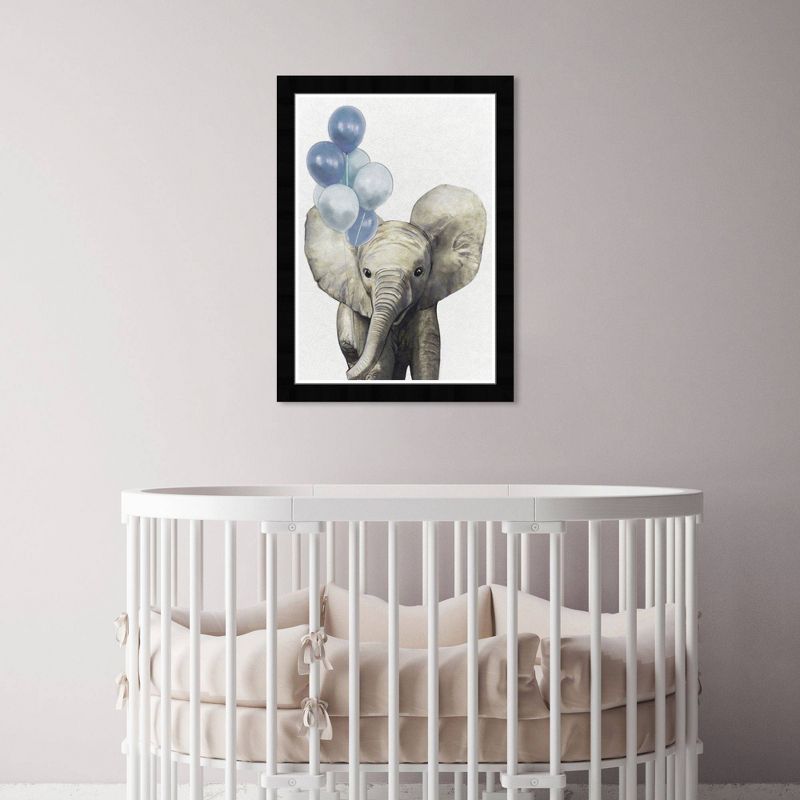 15&#34; x 21&#34; Baby Elephant with Balloons Animals Framed Art Print - Wynwood Studio, 3 of 7