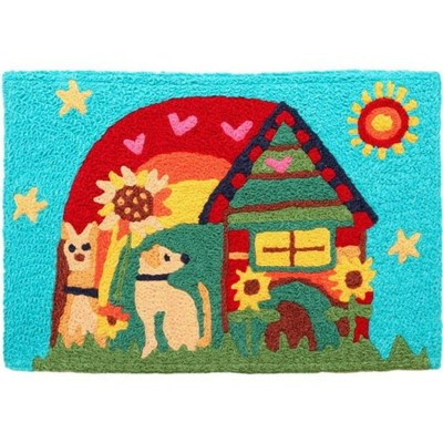 Jellybean Peace, Love, Dog 20" x 30" Washable Accent Doormat – Fun & Durable Mat for Dog Lovers