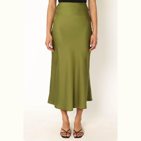 Shine Logo Waistband A-Line Midi Skirt