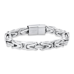 Steeltime Men's stainless steel byzantine link bracelet - 1 of 4