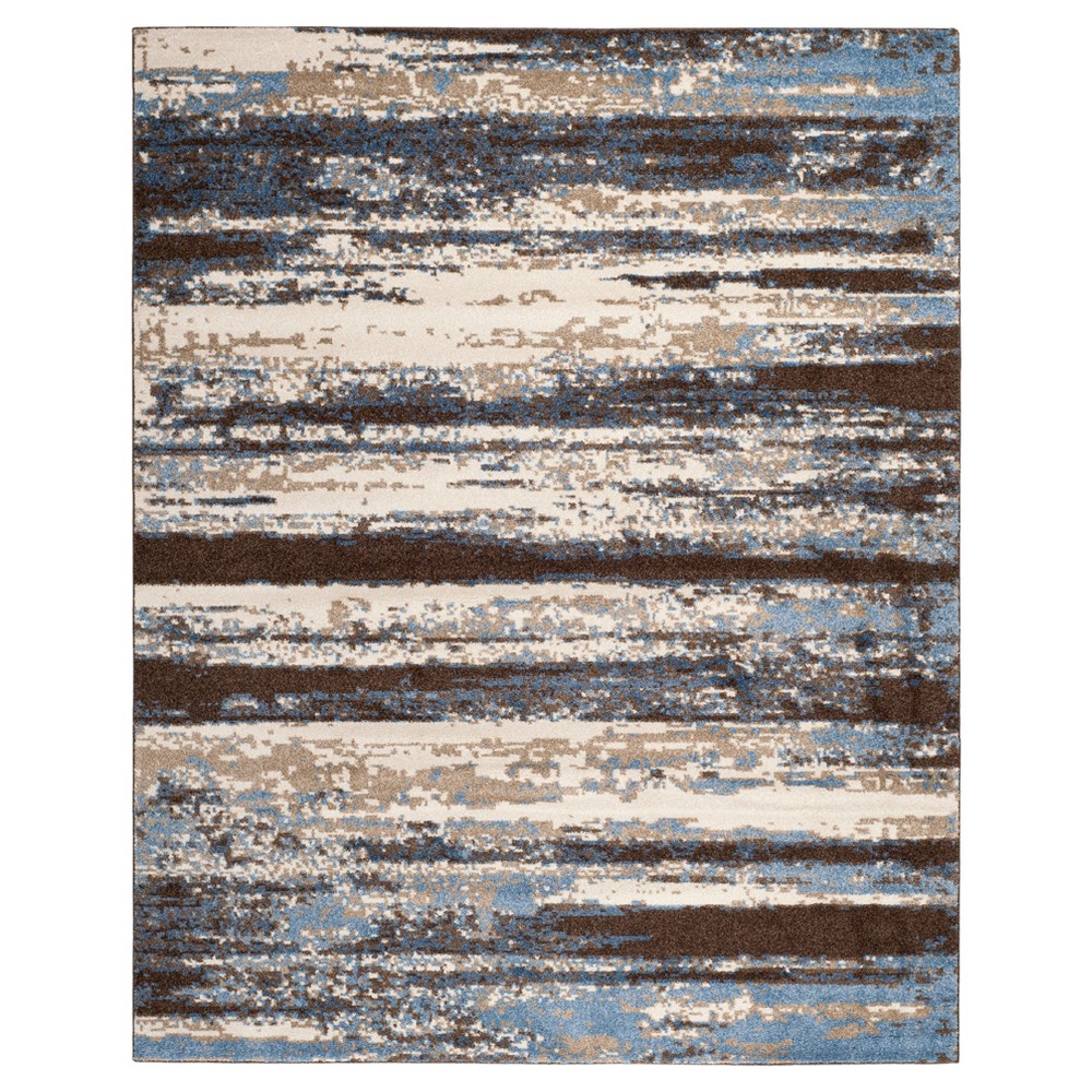 8'x10' Burst Area Rug Cream/Blue - Safavieh