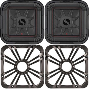 Kicker (2) 46L7T102 L7T L7-Thin 10-Inch (25cm) Subwoofer, Dual Voice Coil, 2-Ohm, 500 Watt w/ Charcoal LED Grill Bundle - 1 of 4