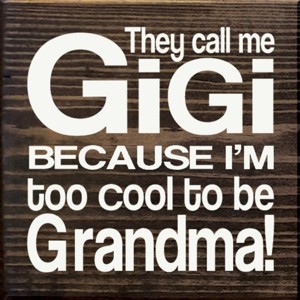 Slickblue Rustic Gigi Wood Sign – Solid Knotty Pine Wall Art for Grandma, 7x7 Inches, Multiple Colors - 1 of 3