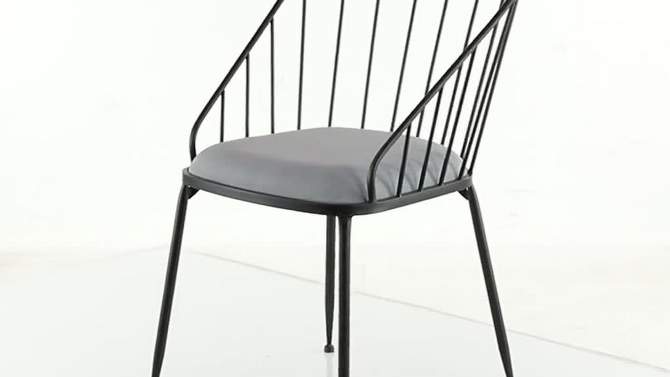 Fabric and Metal Dining Chair Black - Olivia &#38; May, 2 of 8, play video