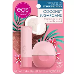 eos Coconut Sugarcane Stick and Sphere Lip Balm Combo - 2ct