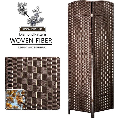 Gulches 8-Panel Dark Brown Folding Partition, Stylish Room Divider