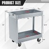 Acekool 2-Tier Rolling Tool Cart with Pegboard, 400 lbs Capacity Heavy Duty Utility Cart for Garage, Warehouse & Repair Shop - 3 of 4