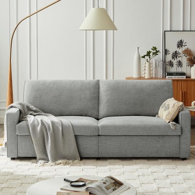 Lycvki 80'' Modern Chenille Linen Loveseat Sofa for Living Room