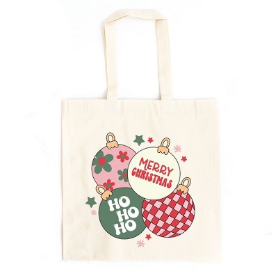 City Creek Prints Christmas Ornaments Canvas Tote Bag - 15x16 - Natural