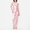 LECHERY Women's Lustrous Silky Shiny Satin 2-piece Pajama Set - 2 of 4