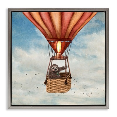 Stupell Industries Sloth in Hot Air Balloon, 25" x 25"