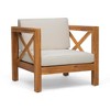 Christopher Knight Home George 5 piece Outdoor Acacia Wood Sectional Set with Coffee Table and Cushions - 4 of 4