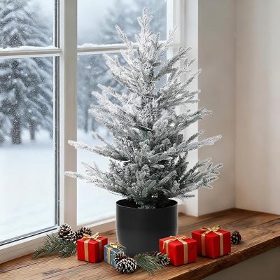 GustoWave 3 Ft Artificial Christmas Tree,Pre-Lit Xmas Tree with Built-in Lighting, Easy Assembly,Holiday Decoration for Home,Indoor Christmas Display