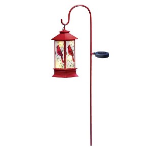 Collections Etc Solar Powered Cardinal Christmas Lantern with Shepherds Hook 4 X 4 X 36 - 1 of 3