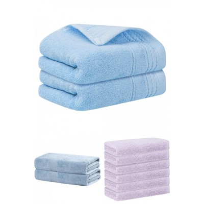 REGALWOVEN Striped Soft Absorbent Bathroom Cotton Towel Set 3 Pcs