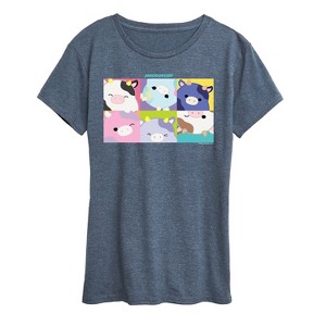 Women's - Squishmallows - Mooody Cow Grid Short Sleeve Graphic T-Shirt - 1 of 4