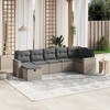 vidaXL 7 Piece Patio Sofa Set with Cushions - Gray Poly Rattan without Storage - 7 Items - 2 of 4