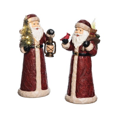 Gallerie II Light-Up LED Santa Figurine, A/2