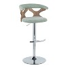 LumiSource Set of 2 Gardenia Adjustable Barstools Chrome Metal/White Washed Wood/Seafoam Green - 2 of 4