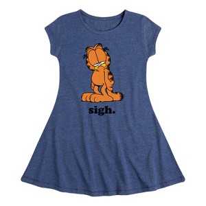 Girls' - Garfield - Sigh Garfield Fit & Flair Cap Sleeve Dress - 1 of 3