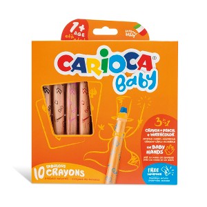 CARIOCA BABY Crayons 3 in 1 + Sharpener - 10 Pieces - 1 of 4