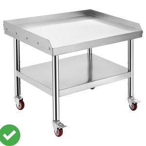 Equipment Grill Stand Table | Stainless Steel 24"x28"x24" | 1000 lbs Top Shelf, 220 lbs Bottom Shelf - 1 of 4
