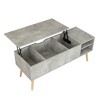 Storage Coffee Table with Hidden Compartment Adjustable Storage Shelf Lift Table Top Dining Table for Living Room - 3 of 4