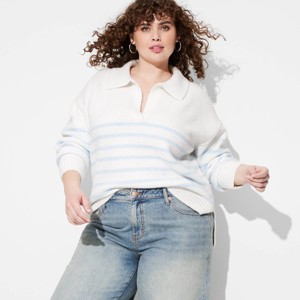 Women's Oversized Polo Pullover Sweater - Wild Fable™ - 1 of 3