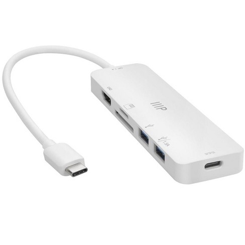 Monoprice 6-in-1 Usb-c Multiport 4k Adapter, 4k@60hz Hdmi, Card Readers, 100w Pd, Compatible Pro/air 2020, Galaxy Ipad Pro 2020 : Target