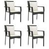 vidaXL Patio Dining Set Outdoor Conversation Set with Cushions Poly Rattan - Black 35.4" Table Length 4 Items - 4 of 4