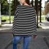 Anna-Kaci Women's Striped Boatneck Sweater with Relaxed Fit and Long Sleeves - 4 of 4